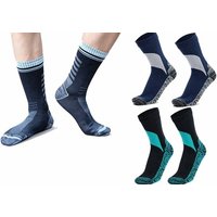 3 layer water resistant breathable outdoor sports socks: black grey/l