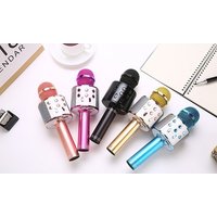 bluetooth karaoke microphone:rose gold