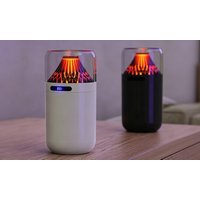 Rechargeable Volcano Flame Humidifier & Aroma Diffuser: White rechargeable volcano flame humidifier & aroma diffuser: white