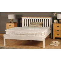 medina wooden bed frame: white/single/with mattress
