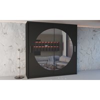 double sliding mirror door wardrobe: 150cm/white