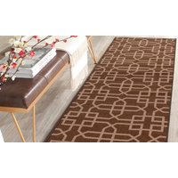 siam machine washable non slip door entrance mats : 80x150cm /brown cream