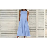 Ethnic Greek Style Sleeveless A-Line Dress: Black/3XL ethnic greek style sleeveless a line dress: black/3xl