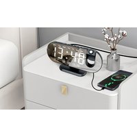 led digital projection alarm clock: white font