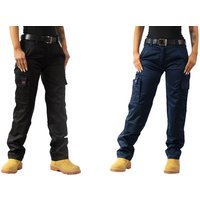 mig women’scargo combat work trousers: black/leg s/waist 18