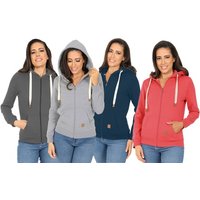 blu apparel women’szipped hoodie:navy/uk 20