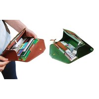 women’smulti compartment envelope wallet: brown / two