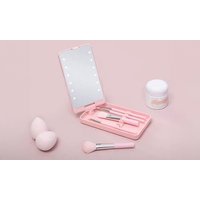 led makeup mirror with lights:white/without 5 piece makeup brush set