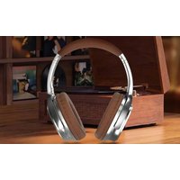 Retro-Inspired Wireless Headphones with Smart Noise Reduction: Silver retro inspired wireless headphones with smart noise reduction: silver