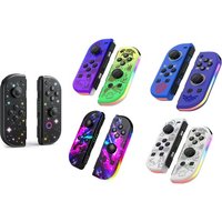 pair of replacement wireless controllers compatible with switch oled and lite: purple and black