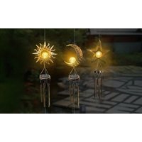 Solar Powered Hollow Wind Chime Decorative Light: Star Light solar powered hollow wind chime decorative light: star light