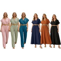 Women'sWrapover Belted Dress & Jumpsuit: Long Belted Dress/Sage Green/L-XL women’swrapover belted dress & jumpsuit: long belted dress/sage green/l xl