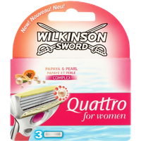 wilkinson sword quattro women papaya & peach razor blades – 3 pcs