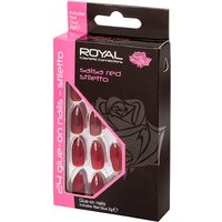 royal artificial nails salsa red stiletto – 24 pcs.