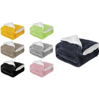 soft sherpa and microfiber blanket: plaid/beige