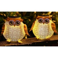 solar owl led garden lantern: style 1