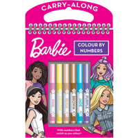 barbie colour by numbers activity set