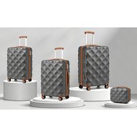 Ultralight ABS Diamond Suitcase: Navy and Brown/20 inch/One ultralight abs diamond suitcase: navy and brown/20 inch/one