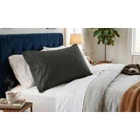 pair of easy care polycotton pillowcases: charcoal