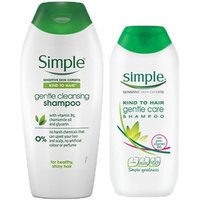 simple kind to hair gentle care shampoo 400ml 3 pack