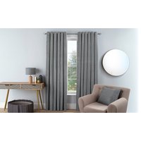 luxury chenille eyelet curtains pair: 46 x 54 /silver