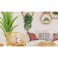 Two Piece Artificial Hanging Plants: Style 1 two piece artificial hanging plants: style 1