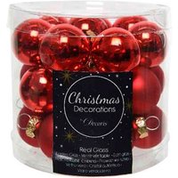decoris season red mini christmas bauble set – 24 pcs