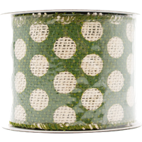 decoris decorative ribbon nature – green with dots