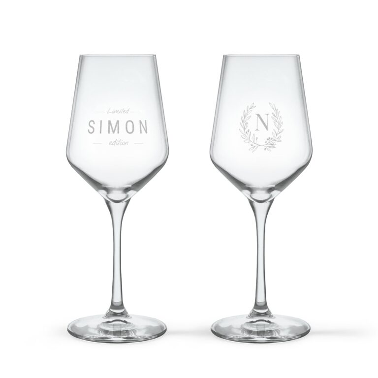 Personalised white wine glasses - Crystal glass - 2 pcs personalised white wine glasses – crystal glass – 2 pcs