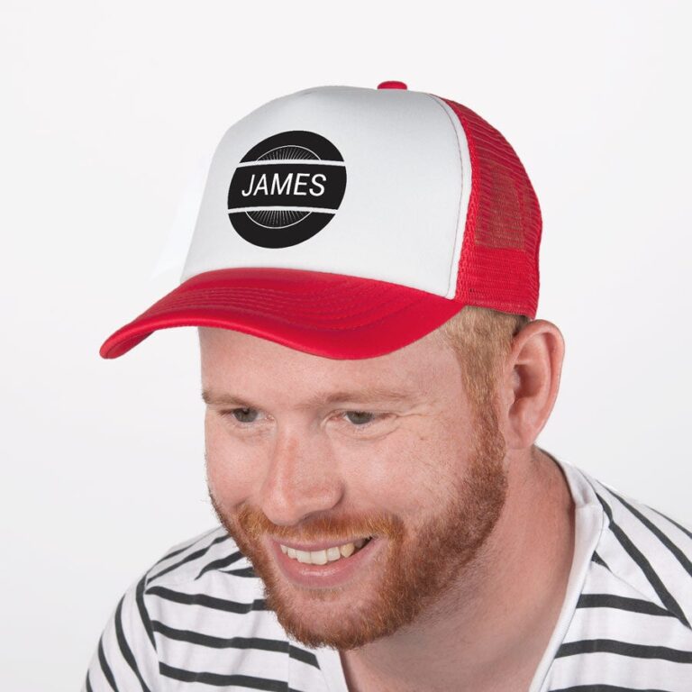 personalised trucker cap – red/white