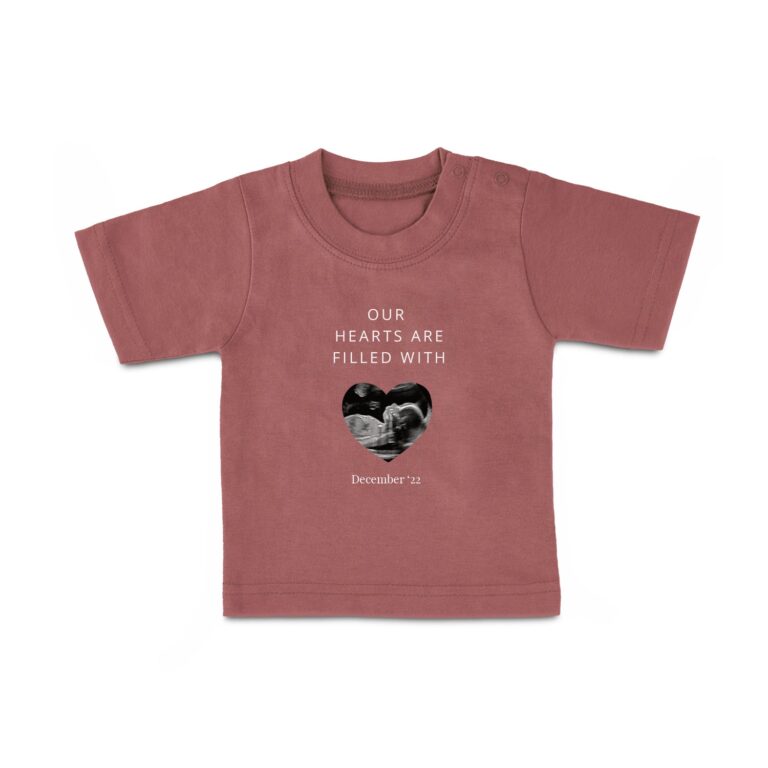 baby t shirt – printed – short sleeves – pink – 50/56
