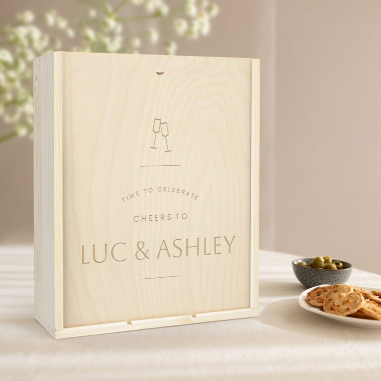 Personalised wooden case - Engraved - Triple personalised wooden case – engraved – triple