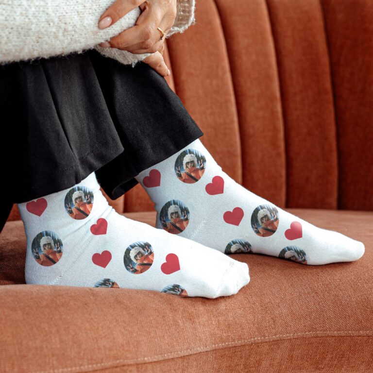 personalised love socks – white – 39 42