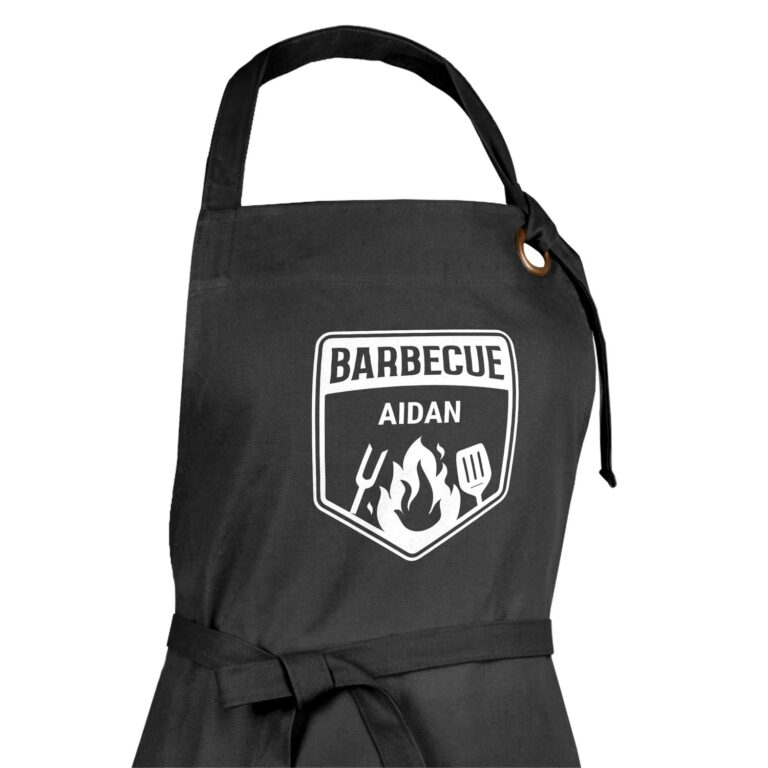 personalised bbq apron – black