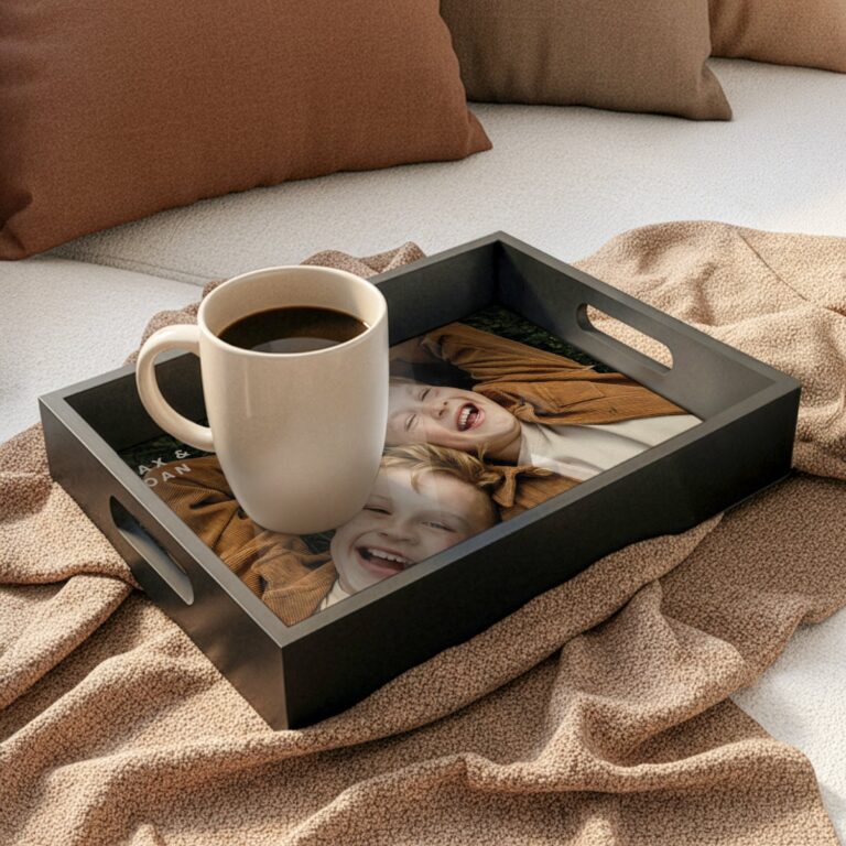 personalised photo tray – rectangle – black – 20 x 30 cm