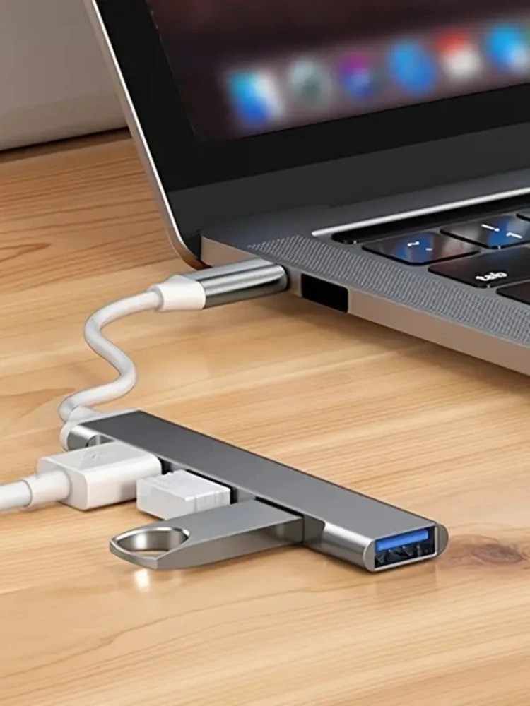 1 pc 4 port usb c hub otg multi splitter adapter for laptop pc accessories