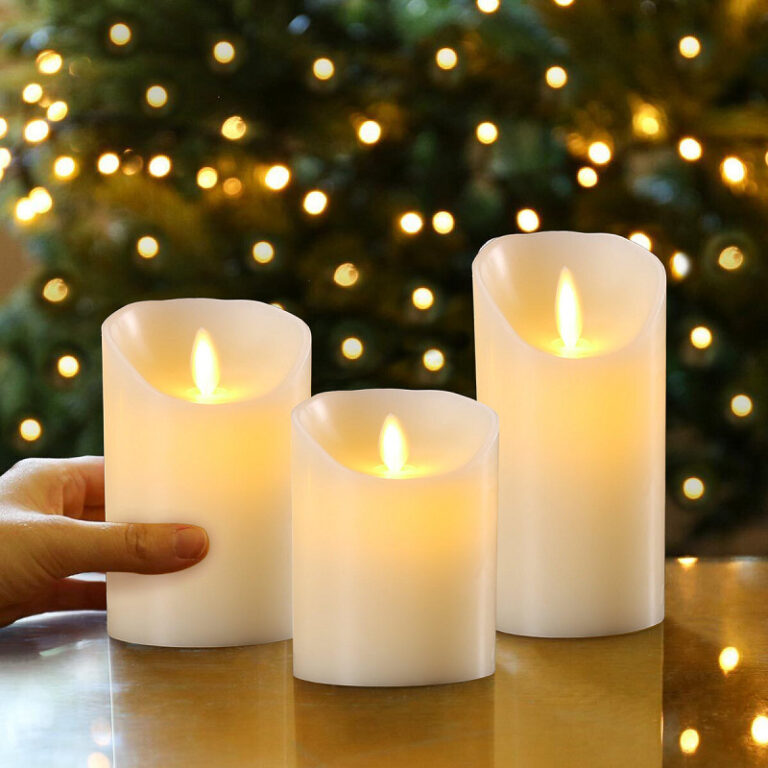 3pcs 8 hour timer led candles wax battery powered lights remote control lamps