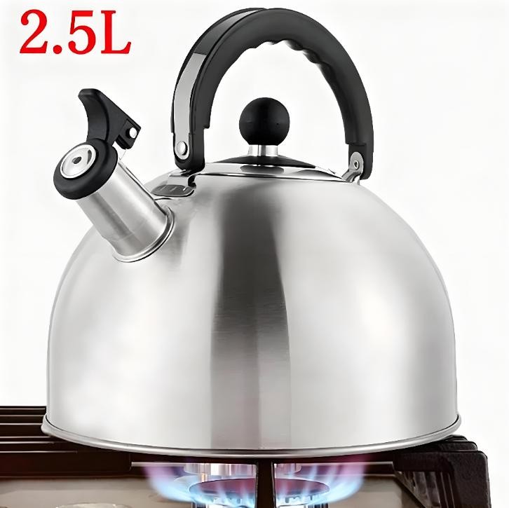 2.5L Stainless Steel Whistling Camping Kettle Cordless Gas Hob Kitchen Teapot UK 2.5l stainless steel whistling camping kettle cordless gas hob kitchen teapot uk
