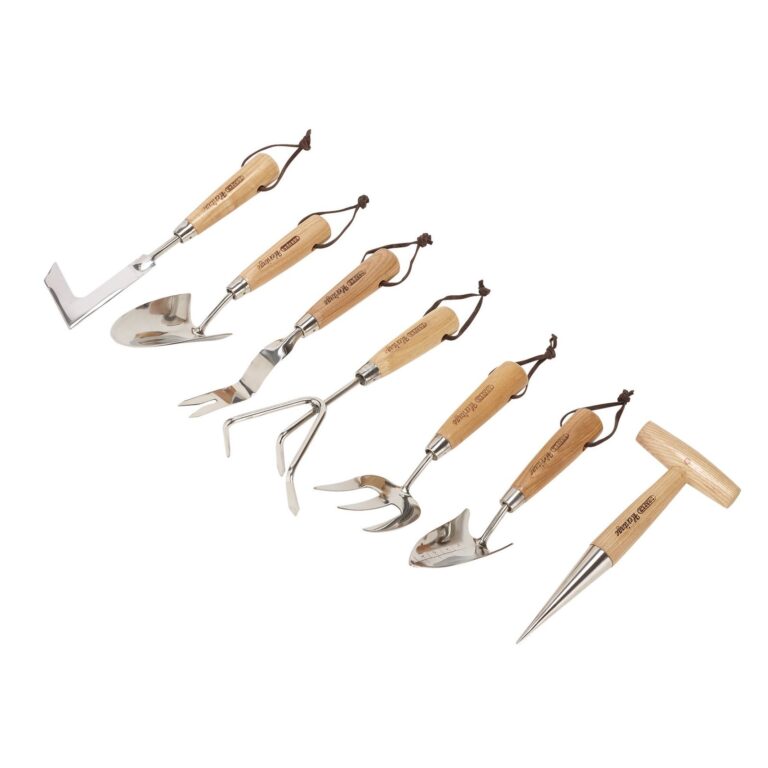 draper heritage 7 piece stainless steel garden tool set ash handles