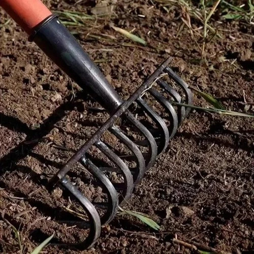 9 tooth garden rake manganese steel heavy duty soil cultivator hand tool