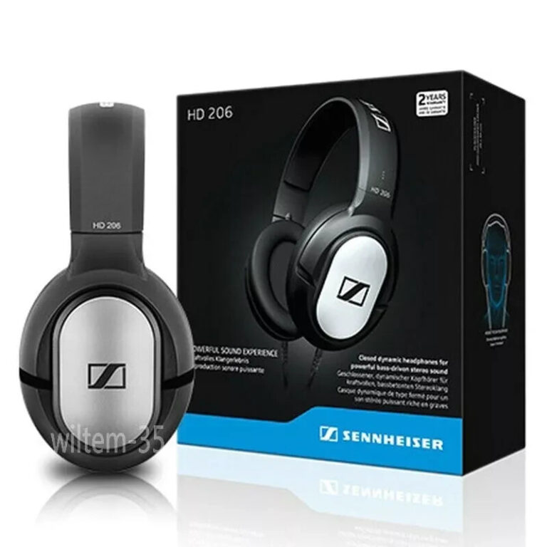 sennheiser hd 206 stereo wired headphones earphones over ear black uk stock