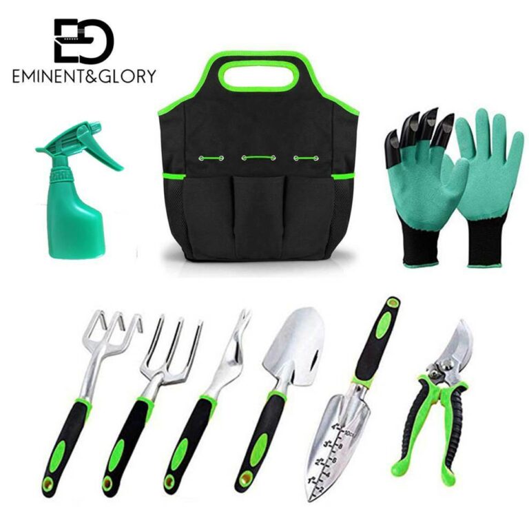 Garden Tools Kit 9 Piece Gardening Set with Oxford Bag, Gloves, Planting Tools garden tools kit 9 piece gardening set with oxford bag, gloves, planting tools